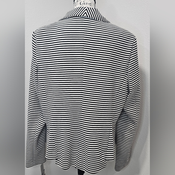 Bar III Long Sleeve Black and White Striped Blazer Size XL Business Casual NWT - Picture 3 of 13